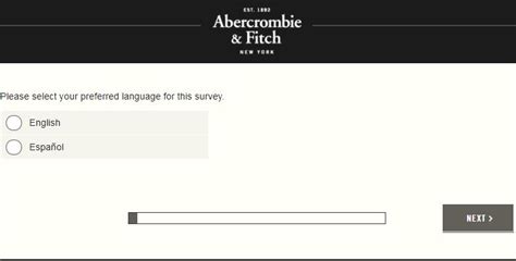 abercrombie and fitch survey code.